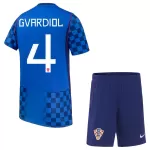Completo calcio Croazia Gvardiol 4 Bambino Secondo Mondiali 2026