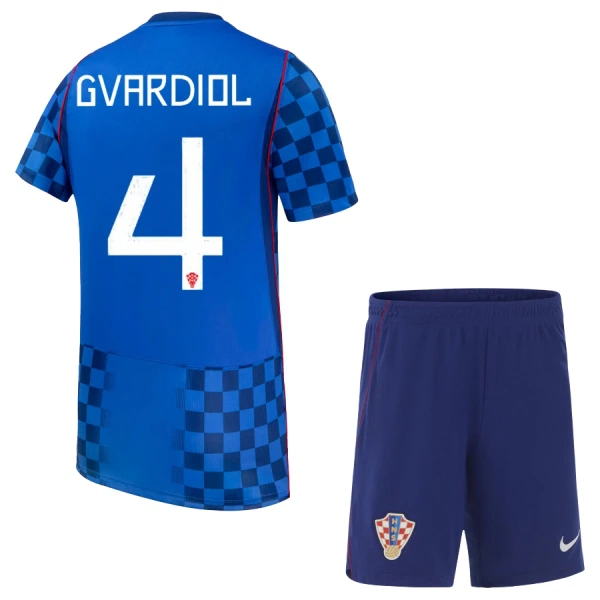 Completo calcio Croazia Gvardiol 4 Bambino Secondo Mondiali 2026