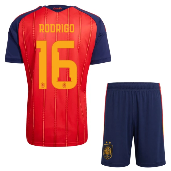 Completo calcio Spagna 2 Stars Rodrigo 16 Bambino Primo Mondiali 2026 Completo calcio Spagna 2 Stars Rodrigo 16 Bambino Primo Mondiali 2026