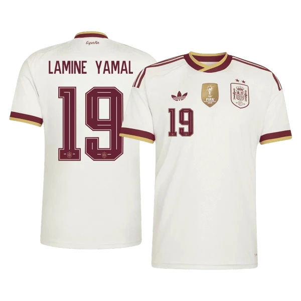 Maglia Spagna 2 Stars Lamine Yamal 19 Uomo Secondo Mondiali 2026