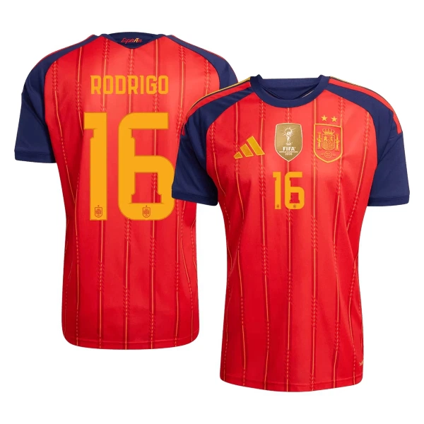Maglia Spagna 2 Stars Rodrigo 16 Uomo Primo Mondiali 2026 Maglia Spagna 2 Stars Rodrigo 16 Uomo Primo Mondiali 2026
