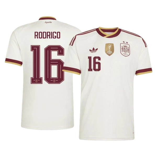 Maglia Spagna 2 Stars Rodrigo 16 Uomo Secondo Mondiali 2026 Maglia Spagna 2 Stars Rodrigo 16 Uomo Secondo Mondiali 2026