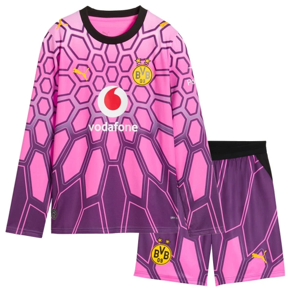 Completo calcio Portiere Borussia Dortmund Bambino Secondo 2026-27 Rosa Maniche Lunghe Completo calcio Portiere Borussia Dortmund Bambino Secondo 2026-27 Rosa Maniche Lunghe