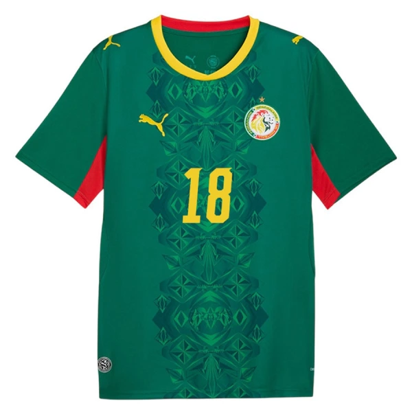 Maglia Senegal Sarr 18 Uomo Secondo Mondiali 2026