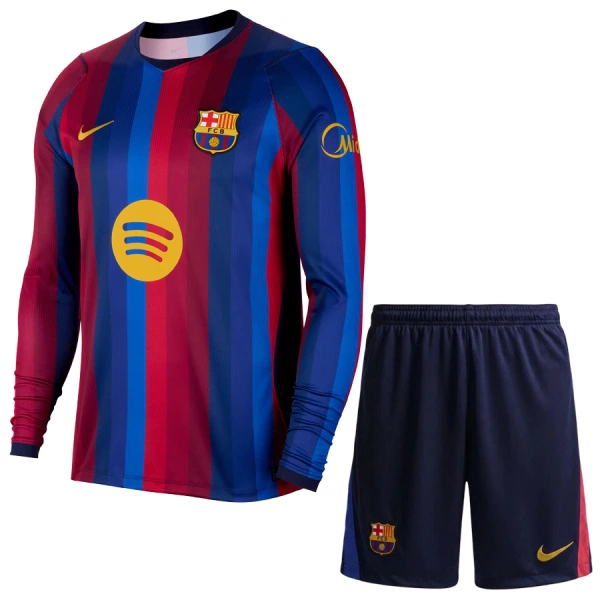 Completo calcio Barcellona Bambino Primo 2026-27 Maniche Lunghe Completo calcio Barcellona Bambino Primo 2026-27 Maniche Lunghe