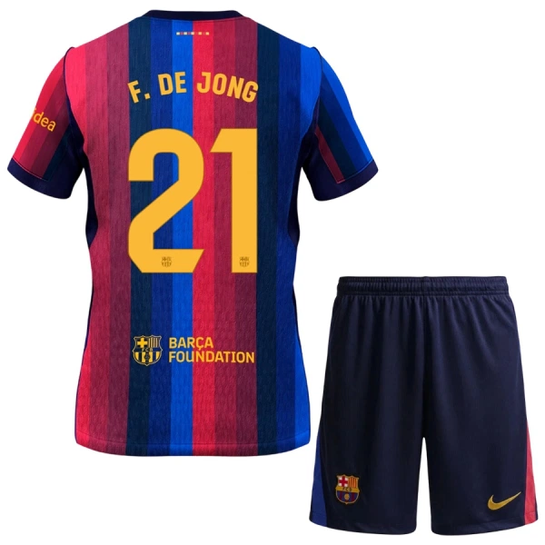 Completo calcio Barcellona Frenkie de Jong 21 Bambino Primo 2026-27 Completo calcio Barcellona Frenkie de Jong 21 Bambino Primo 2026-27