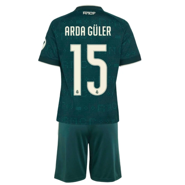 Completo calcio Real Madrid Arda Guler 15 Bambino Secondo 2026-27 Completo calcio Real Madrid Arda Guler 15 Bambino Secondo 2026-27