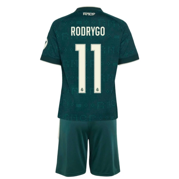 Completo calcio Real Madrid Rodrygo 11 Bambino Secondo 2026-27 Completo calcio Real Madrid Rodrygo 11 Bambino Secondo 2026-27
