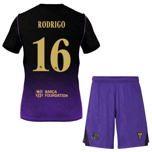 Completo calcio Barcellona Rodrigo 16 Bambino Secondo 2026-27 Completo calcio Barcellona Rodrigo 16 Bambino Secondo 2026-27