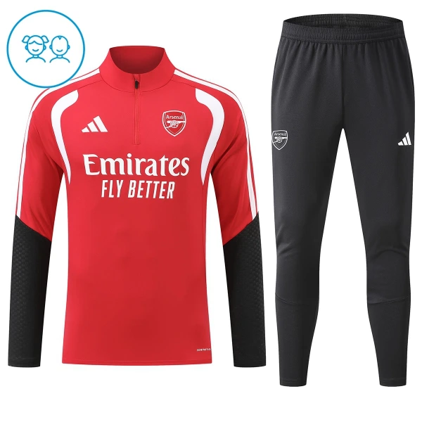 Arsenal Felpe da Allenamento Bambino 1/4-Zip 2026-27 Rossa Arsenal Felpe da Allenamento Bambino 1/4-Zip 2026-27 Rossa