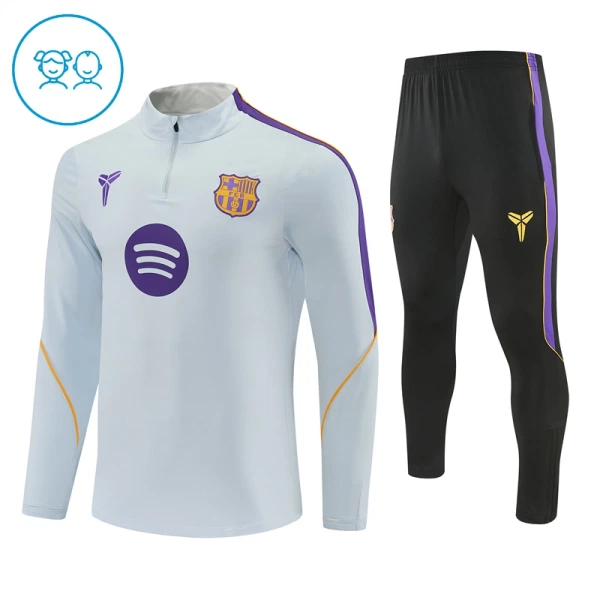 Barcellona Felpe da Allenamento Bambino 1/4-Zip 2026-27 Bianca Barcellona Felpe da Allenamento Bambino 1/4-Zip 2026-27 Bianca