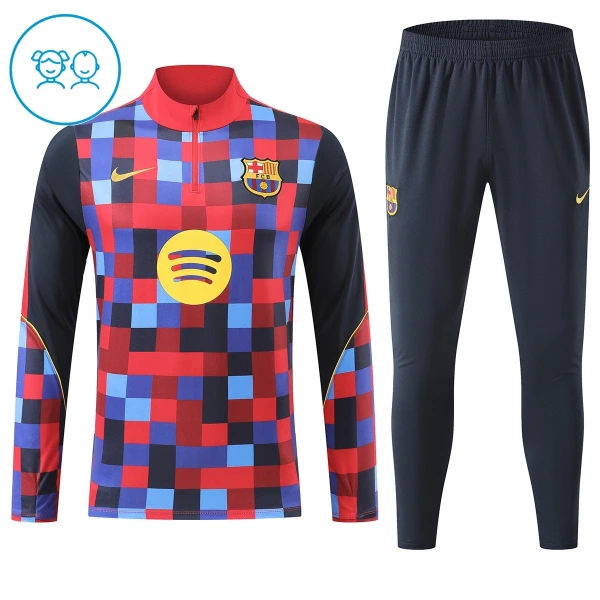 Barcellona Felpe da Allenamento Bambino 1/4-Zip 2026-27 Rossa Barcellona Felpe da Allenamento Bambino 1/4-Zip 2026-27 Rossa