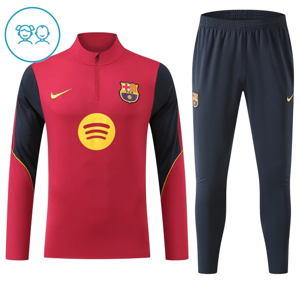 Barcellona Felpe da Allenamento Bambino 1/4-Zip 2026-27 Rossa Barcellona Felpe da Allenamento Bambino 1/4-Zip 2026-27 Rossa