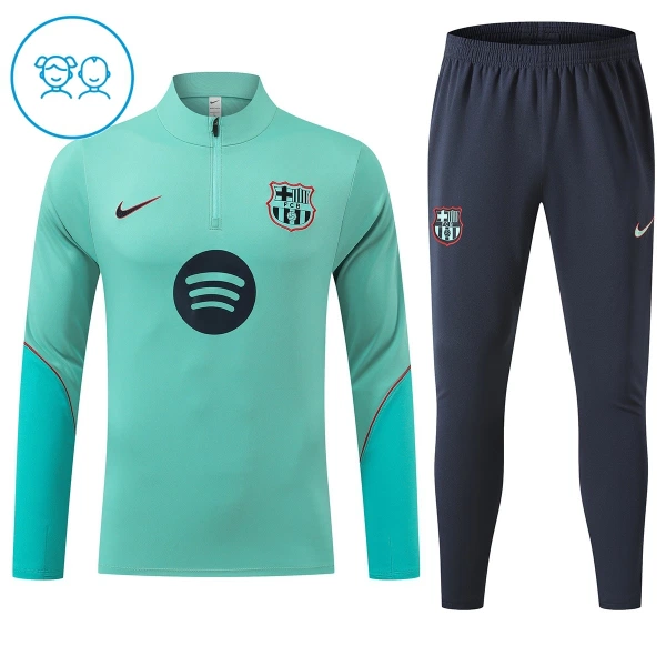 Barcellona Felpe da Allenamento Bambino 1/4-Zip 2026-27 Verde Barcellona Felpe da Allenamento Bambino 1/4-Zip 2026-27 Verde