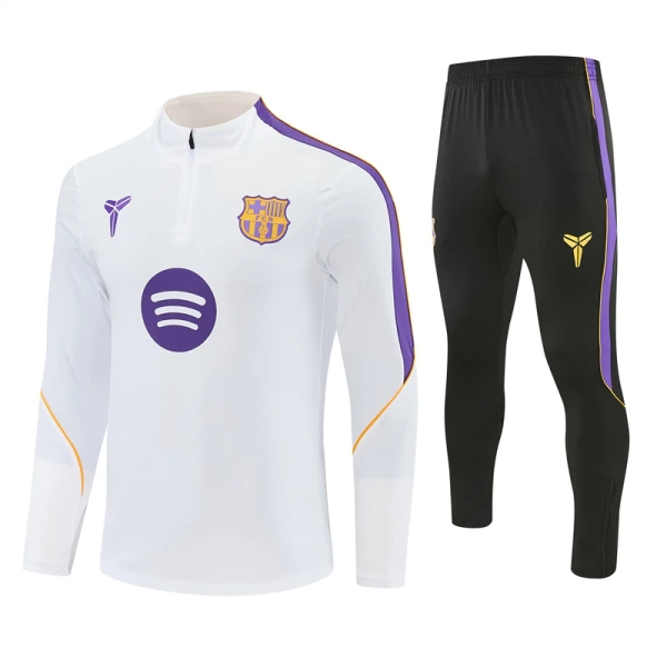 Barcellona Felpe da Allenamento Uomo 1/4-Zip 2026-27 Bianca Barcellona Felpe da Allenamento Uomo 1/4-Zip 2026-27 Bianca