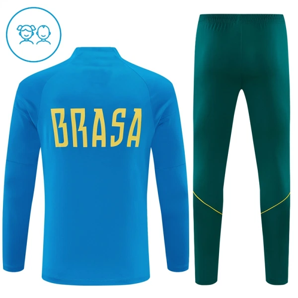 Brasile Felpe da Allenamento Bambino 1/4-Zip 2026-27 Blu
