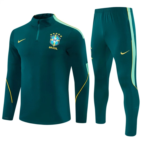Brasile Felpe da Allenamento Uomo 1/4-Zip 2026-27 Verde Brasile Felpe da Allenamento Uomo 1/4-Zip 2026-27 Verde