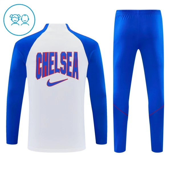 Chelsea Felpe da Allenamento Bambino 1/4-Zip 2026-27 Bianca