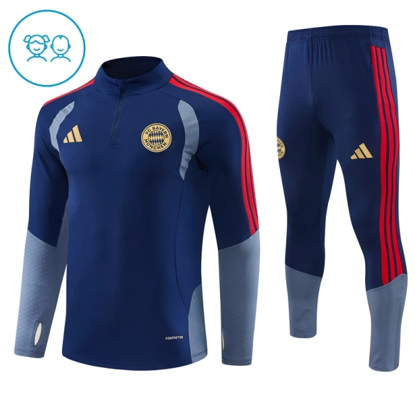 FC Bayern Monaco Felpe da Allenamento Bambino 1/4-Zip 2026-27 Blu FC Bayern Monaco Felpe da Allenamento Bambino 1/4-Zip 2026-27 Blu