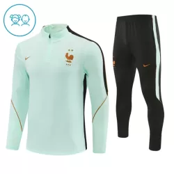 Francia Felpe da Allenamento Bambino 1/4-Zip 2026-27 Bianca Francia Felpe da Allenamento Bambino 1/4-Zip 2026-27 Bianca
