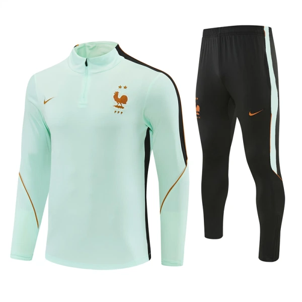 Francia Felpe da Allenamento Uomo 1/4-Zip 2026-27 Bianca Francia Felpe da Allenamento Uomo 1/4-Zip 2026-27 Bianca