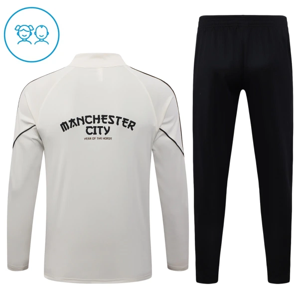 Manchester City Felpe da Allenamento Bambino 1/4-Zip 2026-27 Grigio