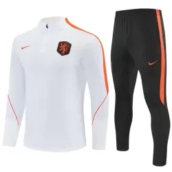 Paesi Bassi Felpe da Allenamento Uomo 1/4-Zip 2026-27 Bianca Paesi Bassi Felpe da Allenamento Uomo 1/4-Zip 2026-27 Bianca