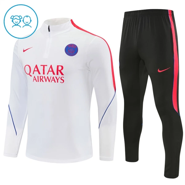 Paris Saint-Germain Felpe da Allenamento Bambino 1/4-Zip 2026-27 Bianca Paris Saint-Germain Felpe da Allenamento Bambino 1/4-Zip 2026-27 Bianca