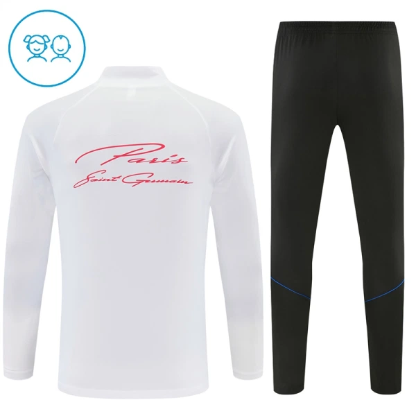 Paris Saint-Germain Felpe da Allenamento Bambino 1/4-Zip 2026-27 Bianca