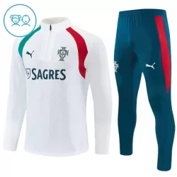Portogallo Felpe da Allenamento Bambino 1/4-Zip 2026-27 Bianca Portogallo Felpe da Allenamento Bambino 1/4-Zip 2026-27 Bianca