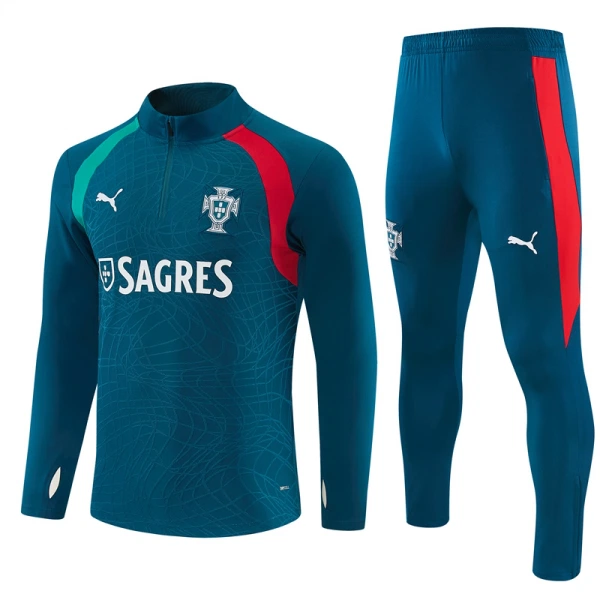 Portogallo Felpe da Allenamento Uomo 1/4-Zip 2026-27 Blu Portogallo Felpe da Allenamento Uomo 1/4-Zip 2026-27 Blu
