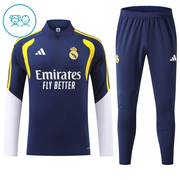 Real Madrid Felpe da Allenamento Bambino 1/4-Zip 2026-27 Blu Real Madrid Felpe da Allenamento Bambino 1/4-Zip 2026-27 Blu
