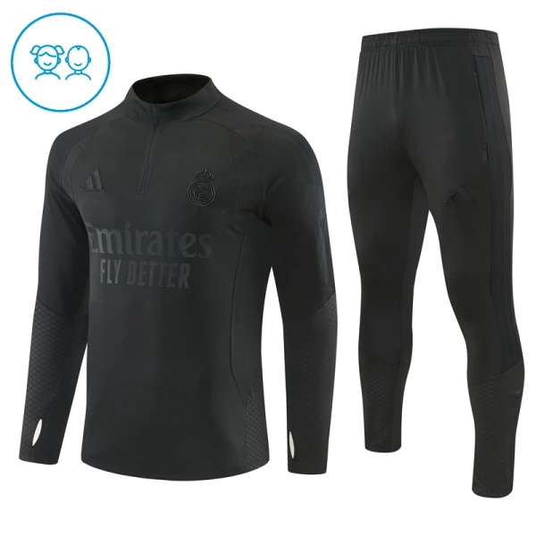 Real Madrid Felpe da Allenamento Bambino 1/4-Zip 2026-27 Nera Real Madrid Felpe da Allenamento Bambino 1/4-Zip 2026-27 Nera