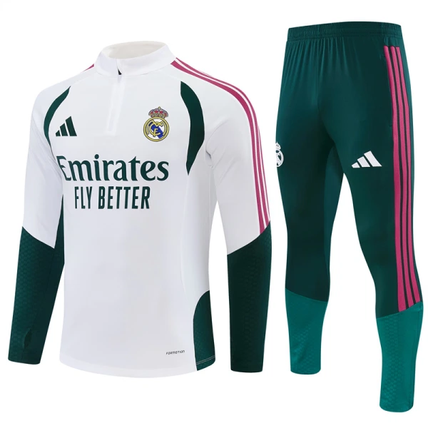 Real Madrid Felpe da Allenamento Uomo 1/4-Zip 2026-27 Bianca Real Madrid Felpe da Allenamento Uomo 1/4-Zip 2026-27 Bianca