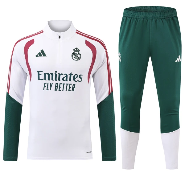Real Madrid Felpe da Allenamento Uomo 1/4-Zip 2026-27 Bianca Real Madrid Felpe da Allenamento Uomo 1/4-Zip 2026-27 Bianca