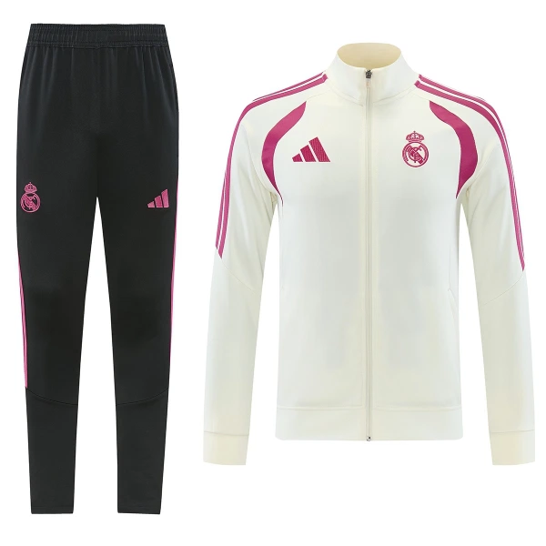 Real Madrid Tute da giacca da allenamento Uomo 2026-27 Bianca Real Madrid Tute da giacca da allenamento Uomo 2026-27 Bianca