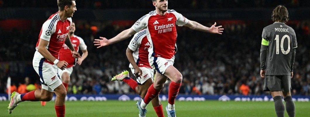 Il calcio di punizione più glorioso di Declan Rice durante la sua permanenza all'Arsenal